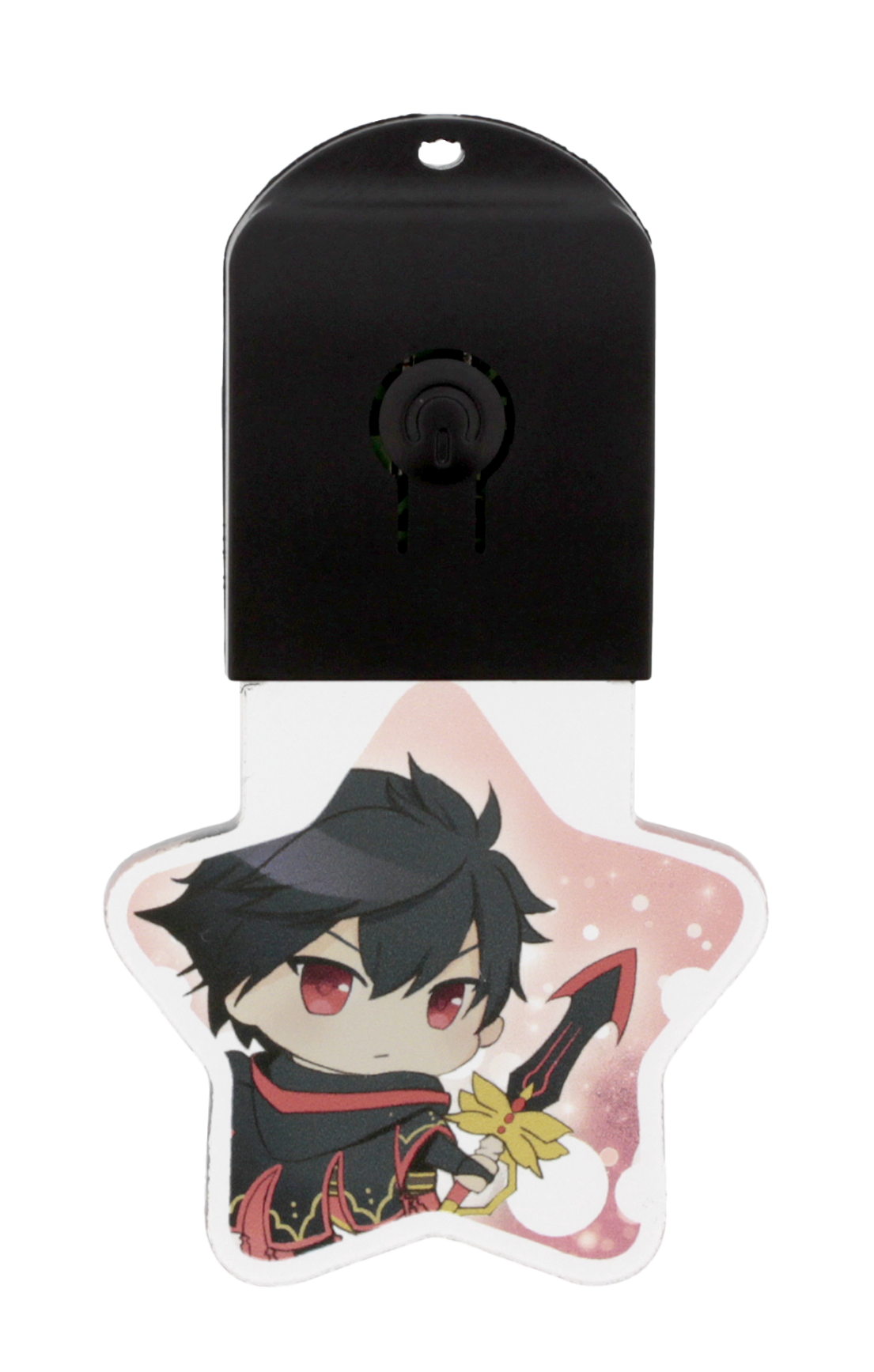 【フリーカット】LEDライトキーホルダー ブラック 50mm