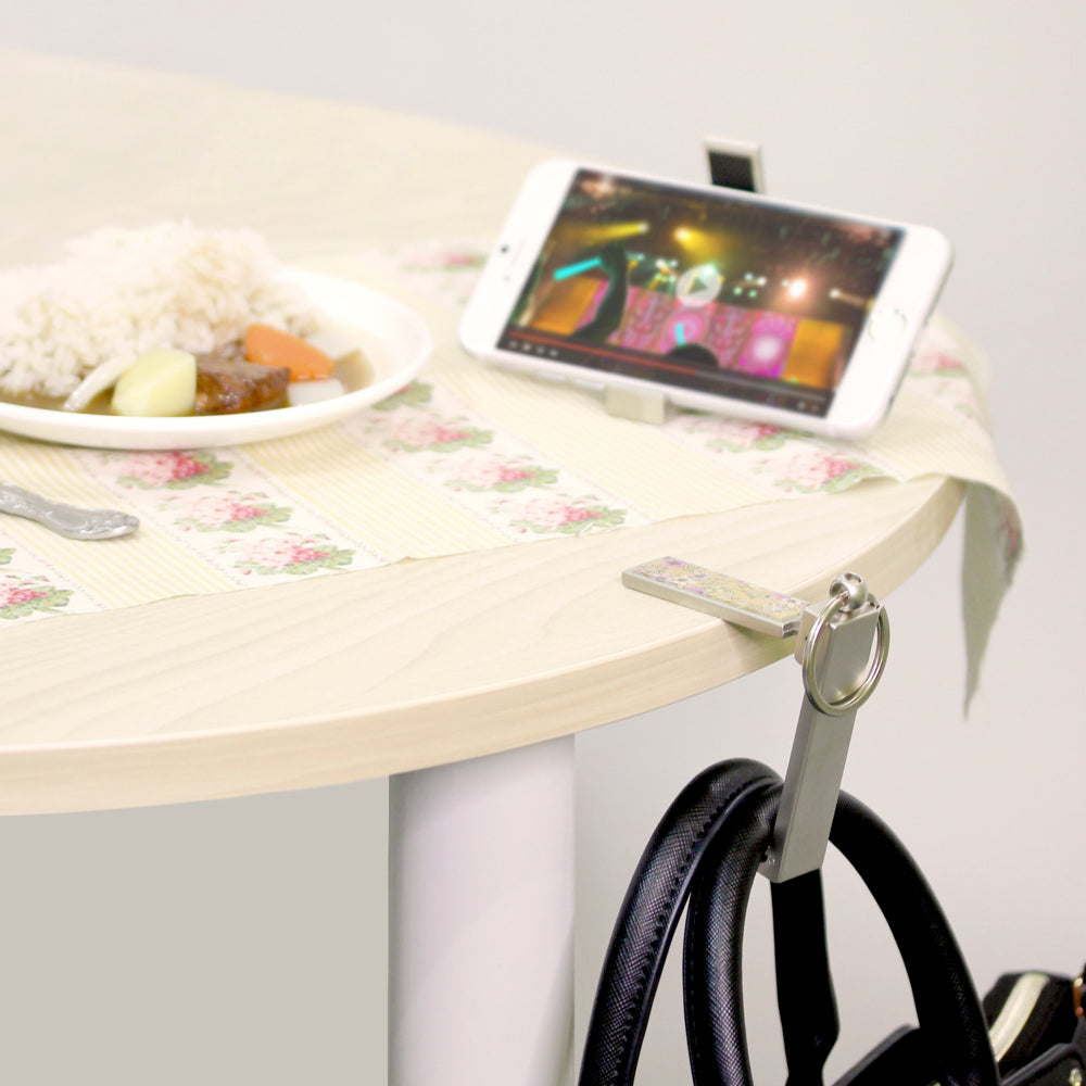 スマホスタンド&バッグハンガー マットゴールド