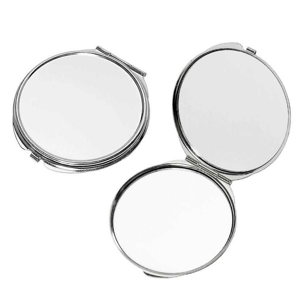 コンパクトミラー スチール 丸型φ73mm シルバー