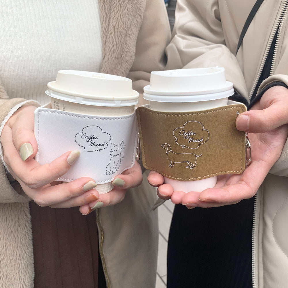 合皮レザー カップスリーブ 両面プリント