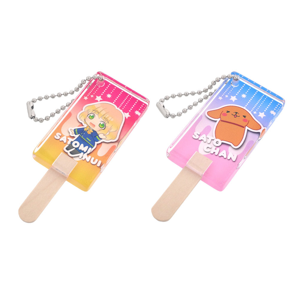 アクリル厚口キーホルダー アクリルチャーム アイス 四角 クリア