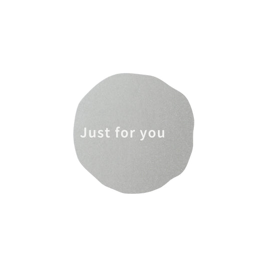 【ラッピング】ギフトシール Just for you マットシルバー 小 28×28mm