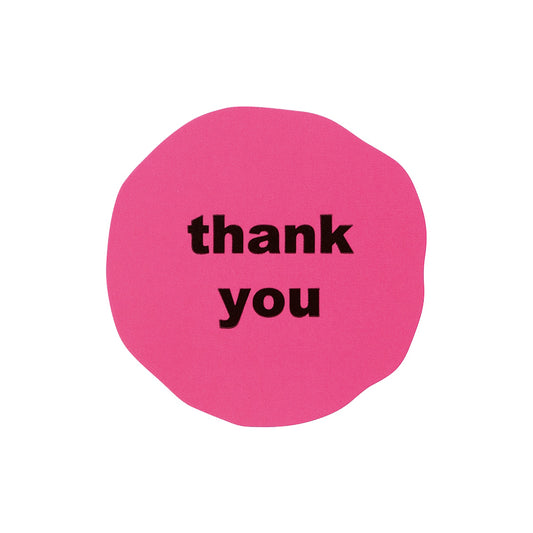 【ラッピング】ギフトシール thank you ネオンピンク 36×36mm