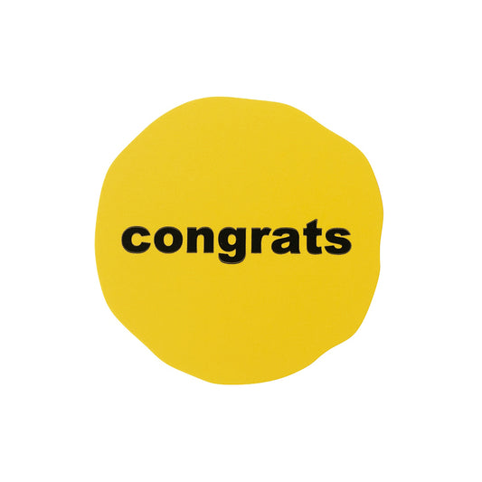 【ラッピング】ギフトシール congrats ネオンイエロー 36×36mm