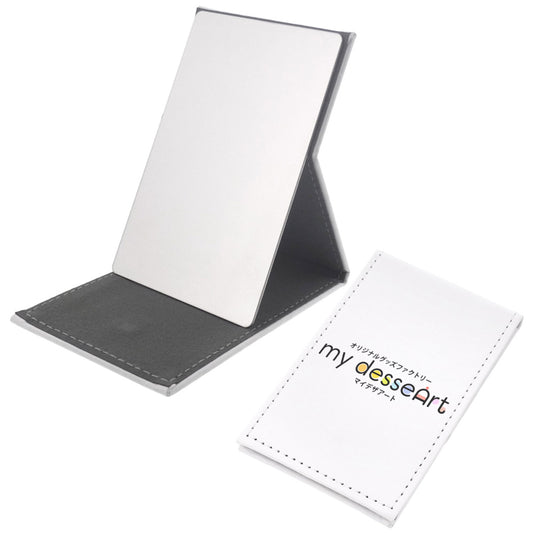 合皮レザー 折りたたみミラー 69×108mm 両面プリント