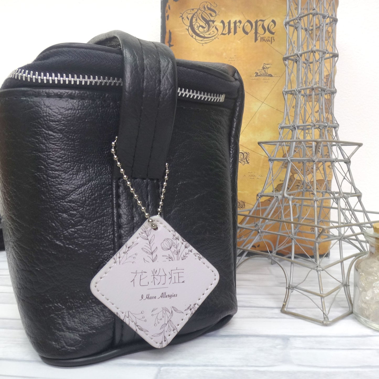 合皮レザー プレートチャーム 丸型(ミラー無し)