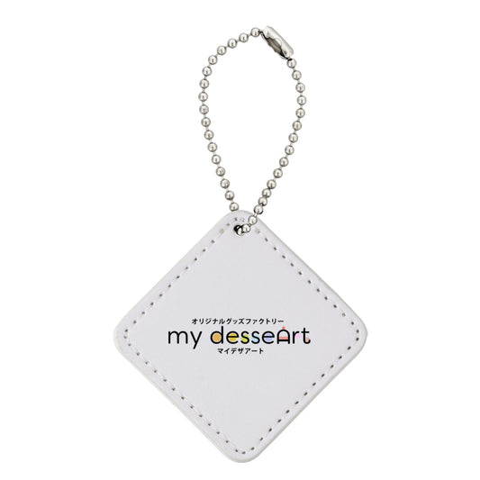 合皮レザー ミラープレートチャーム ひし形