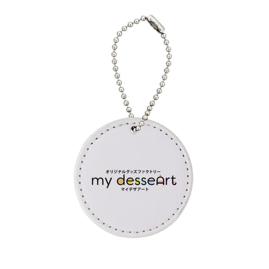 合皮レザー ミラープレートチャーム 丸型