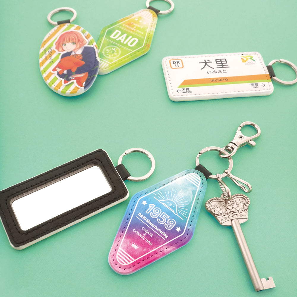 合皮レザー タグキーホルダー 楕円型(ミラー無し)