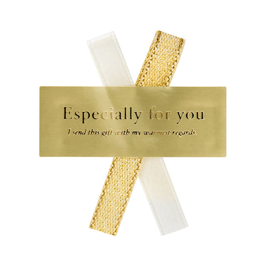 【ラッピング】ギフトシール ダブルリボンシール ゴールド 45×17mm