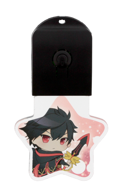 【フリーカット】LEDライトキーホルダー ブラック 50mm