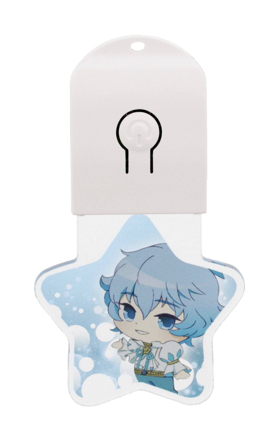 【フリーカット】LEDライトキーホルダー ホワイト 50mm