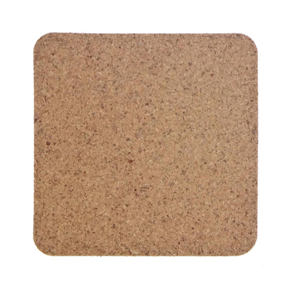 コルク コースター角型　90×90㎜　黒１色印刷