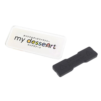 アクリルマグネットバッジ 角型 55×20mm