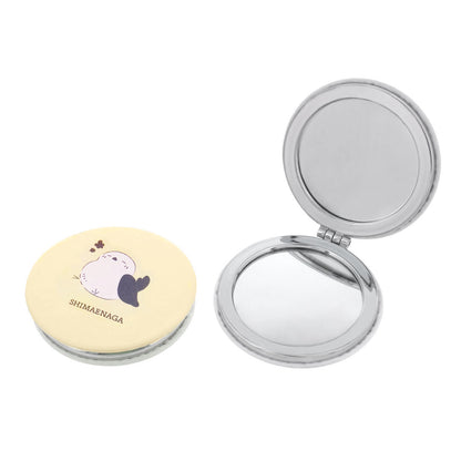 合皮コンパクトミラー クッキー 丸型 φ62mm 両面ミラー 拡大鏡付き 両面プリント