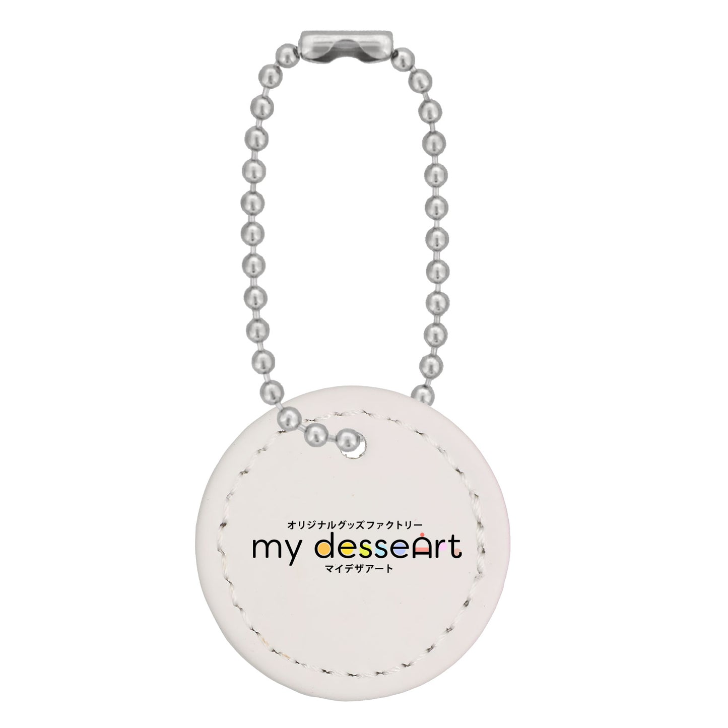 合皮レザー プレートチャーム UV変色タイプ ピンク 選べる12色ボールチェーン 両面プリント