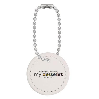 合皮レザー プレートチャーム UV変色タイプ ピンク 選べる12色ボールチェーン 両面プリント