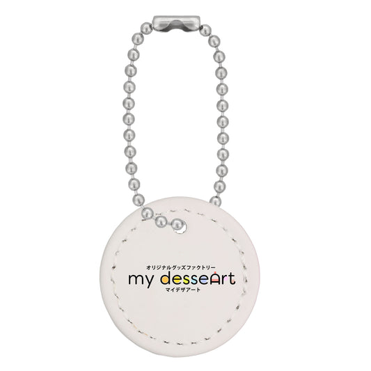 合皮レザー プレートチャーム UV変色タイプ ピンク 選べる12色ボールチェーン 両面プリント