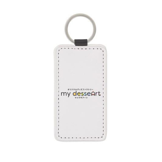 合皮レザー ミラータグキーホルダー 角型